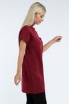 Mock Neck Short Sleeve Sweater Dress