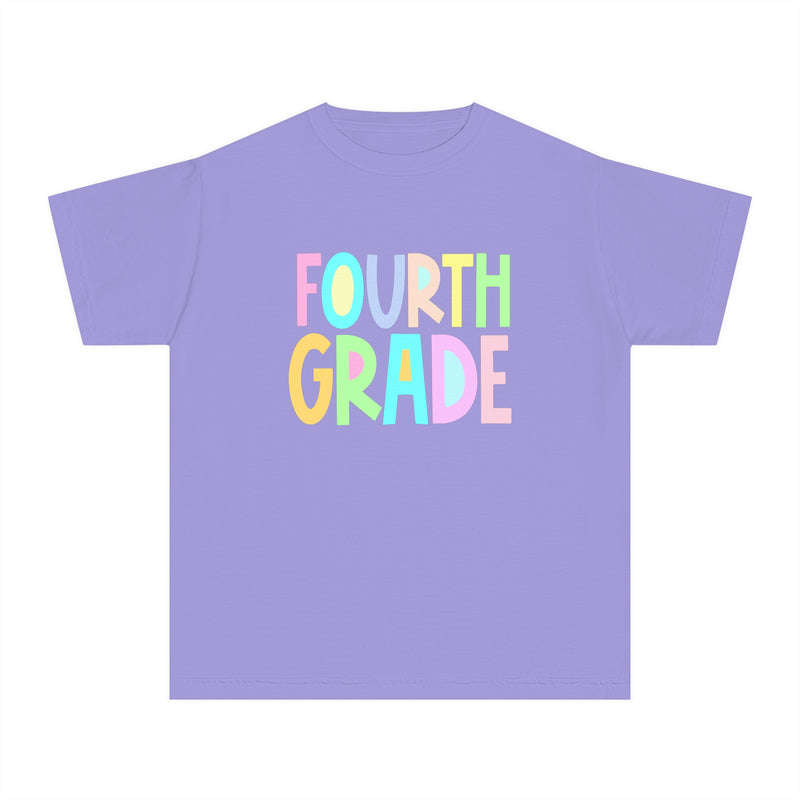 YOUTH FOURTH GRADE Pastel Font Comfort Colors Tee