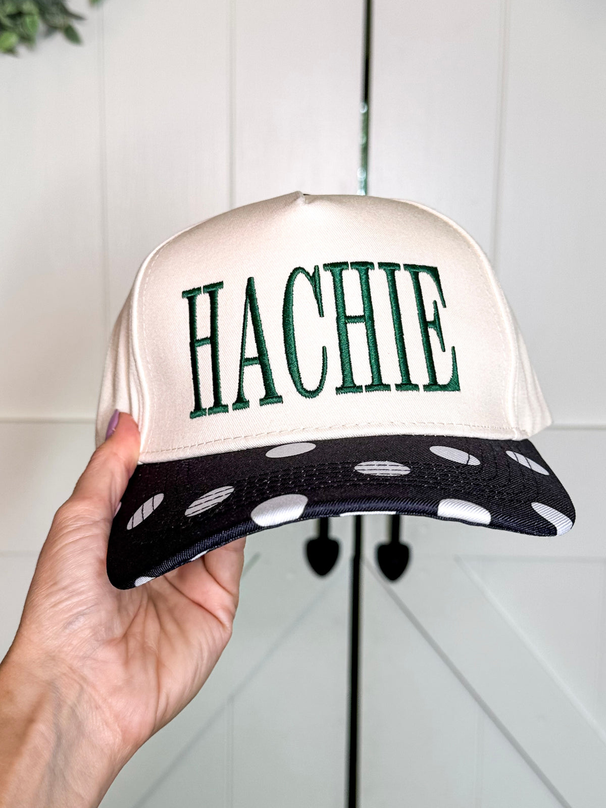 Embroidered Hachie Polkadot Hat