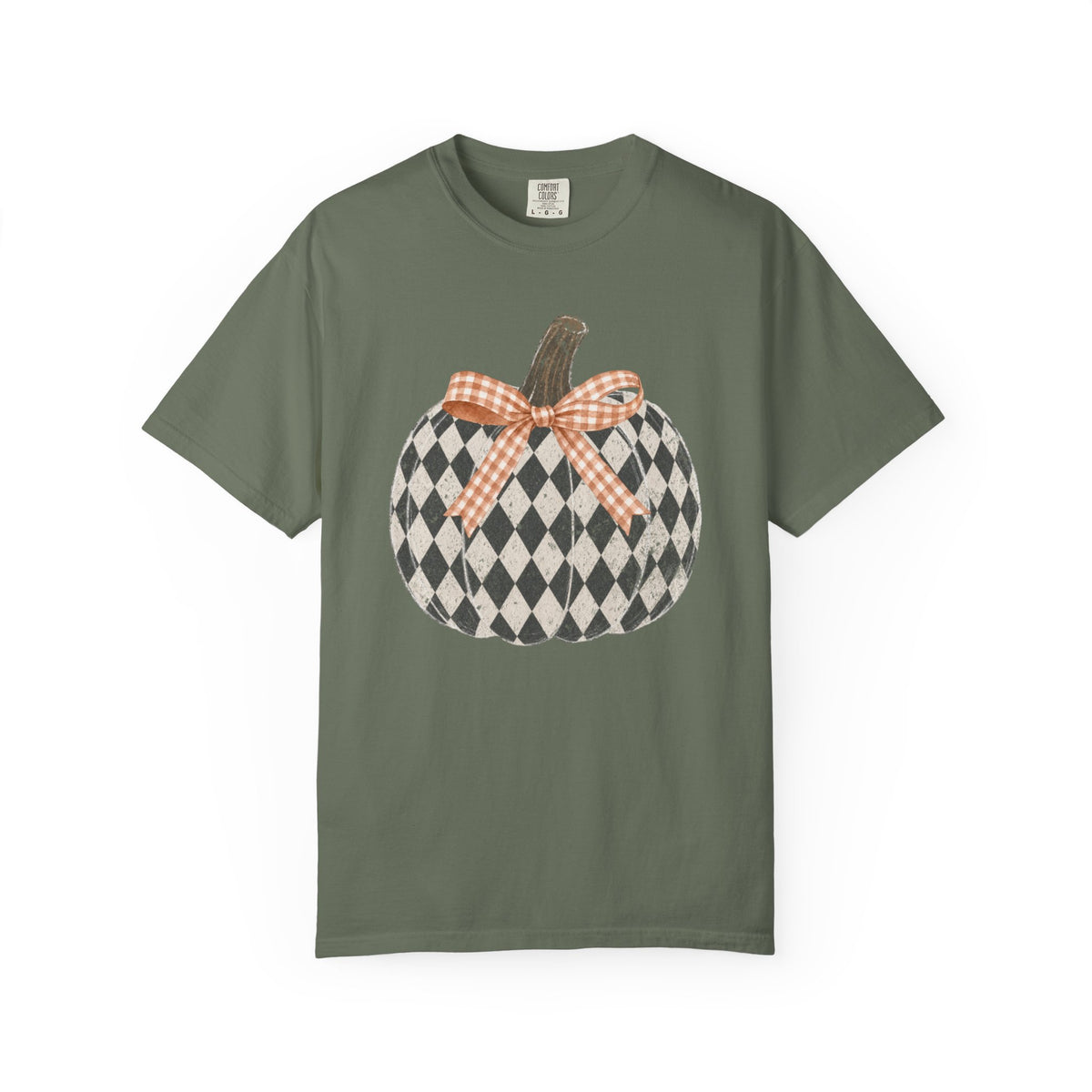 Checkered Pumpkin Comfort Colors T-shirt