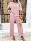 Contrast Trim Top and Pants Set