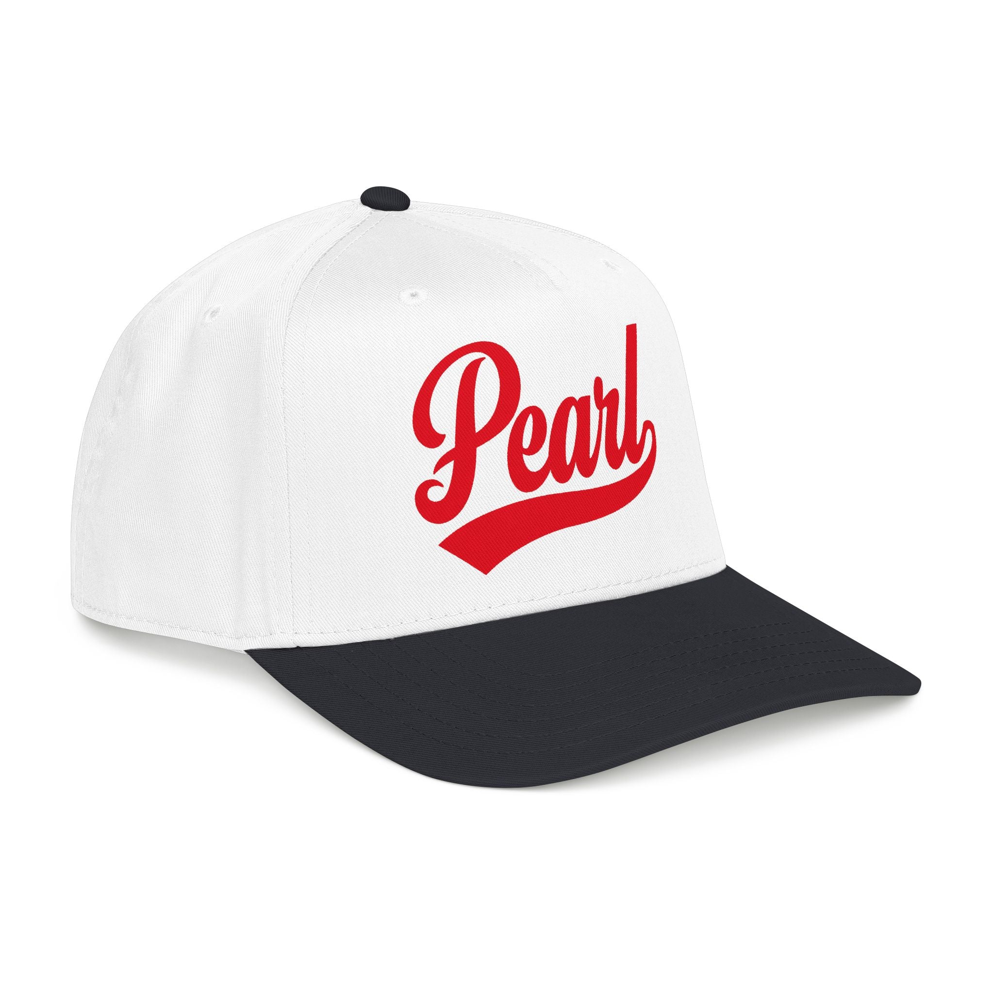 Pearl in Black Mid Profile Baseball Cap