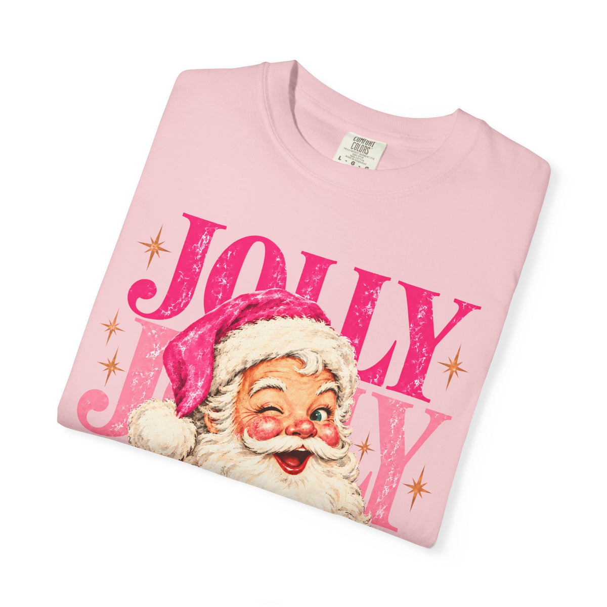 Pink Jolly Santa Comfort Colors T-shirt