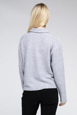 Brushed Melange Hacci Collared Sweater