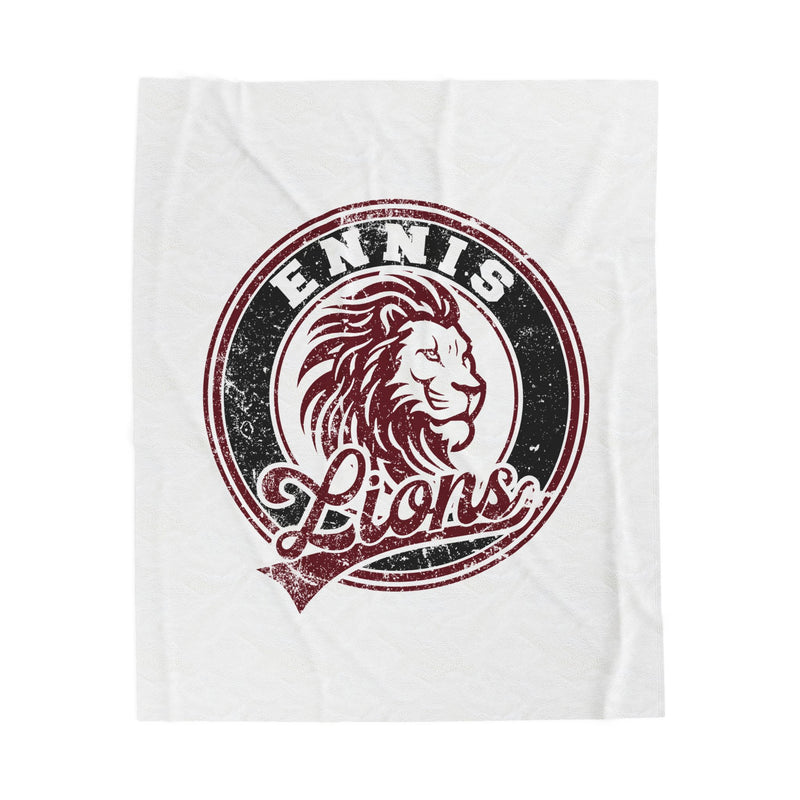 Ennis Lions Vintage Mascot Velveteen Blanket