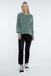 Vintage Washed Side Slit Sweater