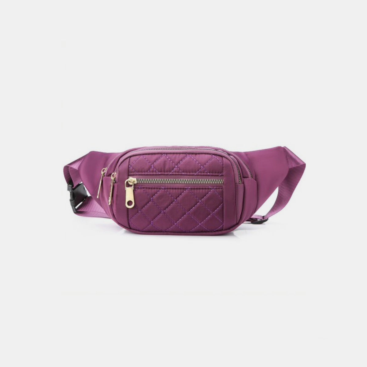 Quilted Multi Pocket Waist Belt Bag Turquoise Tangerine