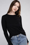 Cotton Crew Neck Long Sleeve T-Shirt