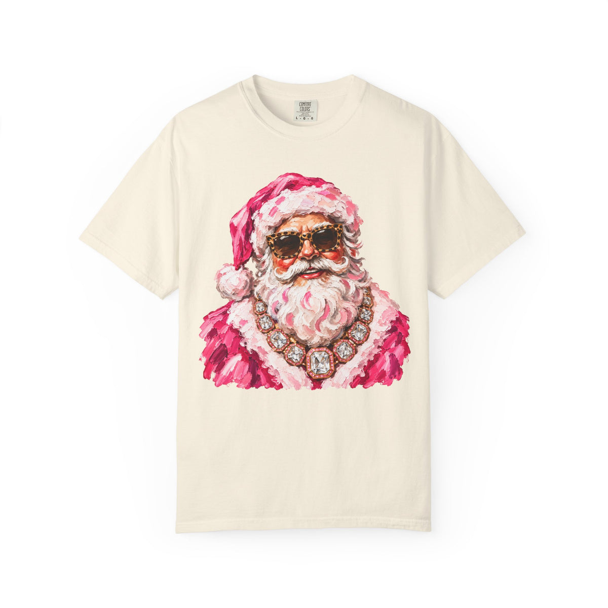Pink Glam Santa Comfort Colors T-shirt