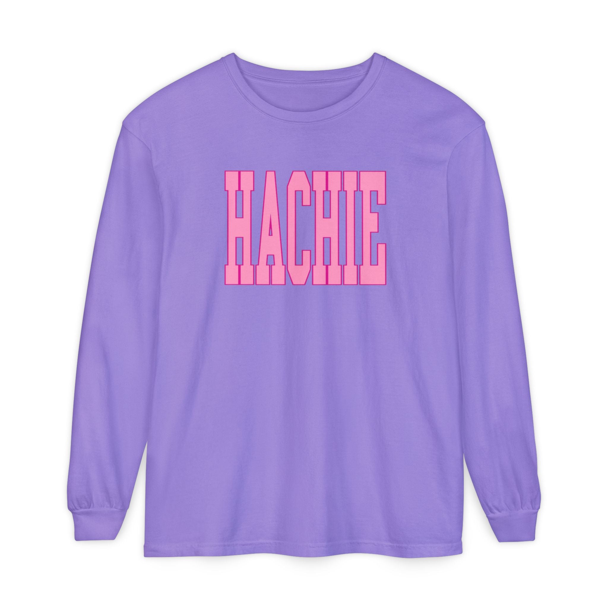 Pink Hachie Comfort Colors Long Sleeve Tee