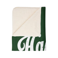 Hachie Script Sherpa Blanket