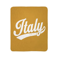 Italy Script Sherpa Blanket