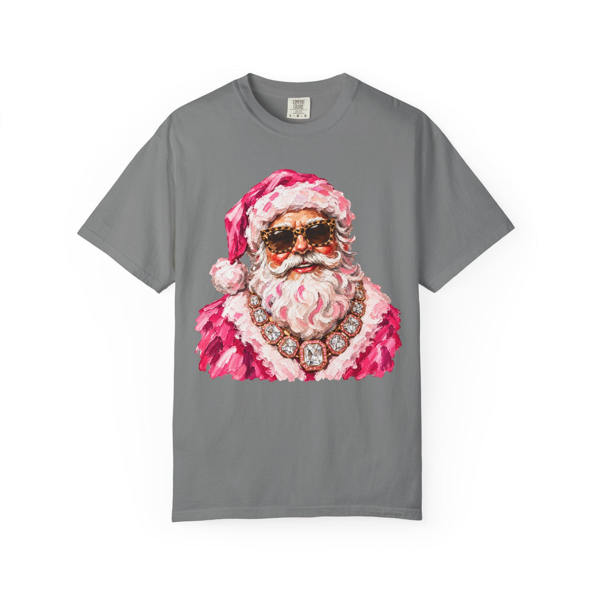 Pink Glam Santa Comfort Colors T-shirt