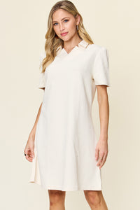 Textured Collared Neck Dress