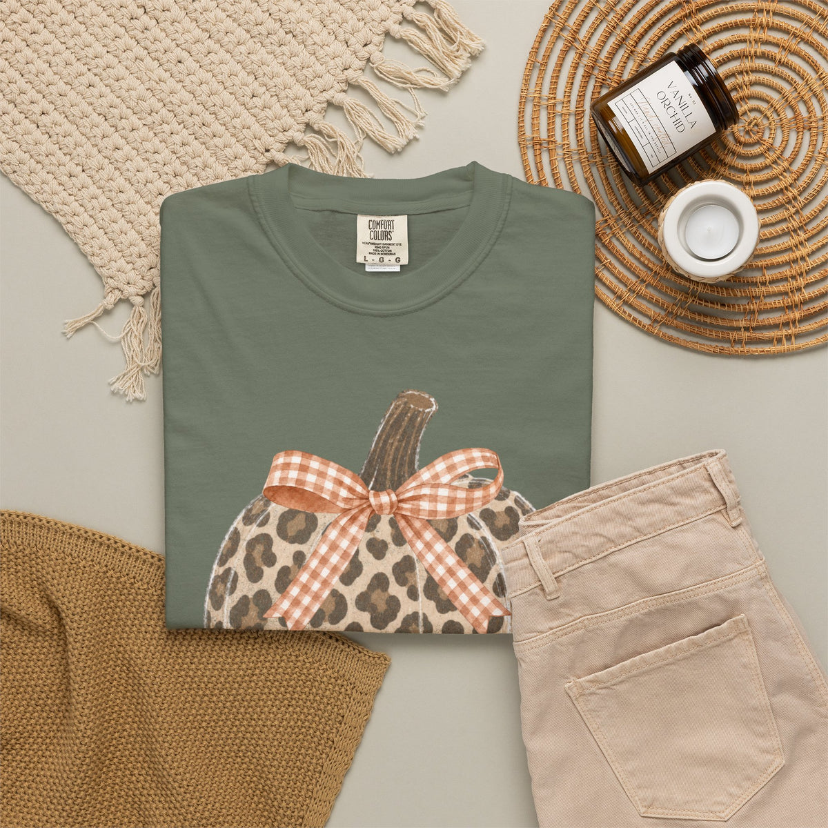 Leopard Pumpkin Comfort Colors T-shirt