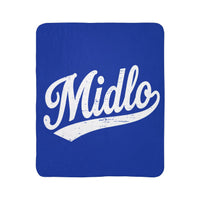 Midlo Script Sherpa Blanket