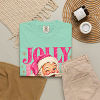 Pink Jolly Santa Comfort Colors T-shirt