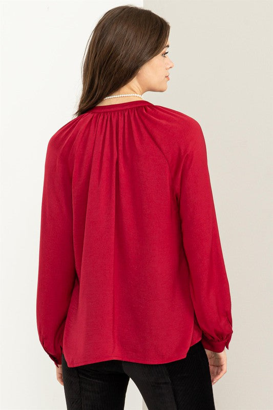 Long Sleeve Ruffle Blouse DEAL