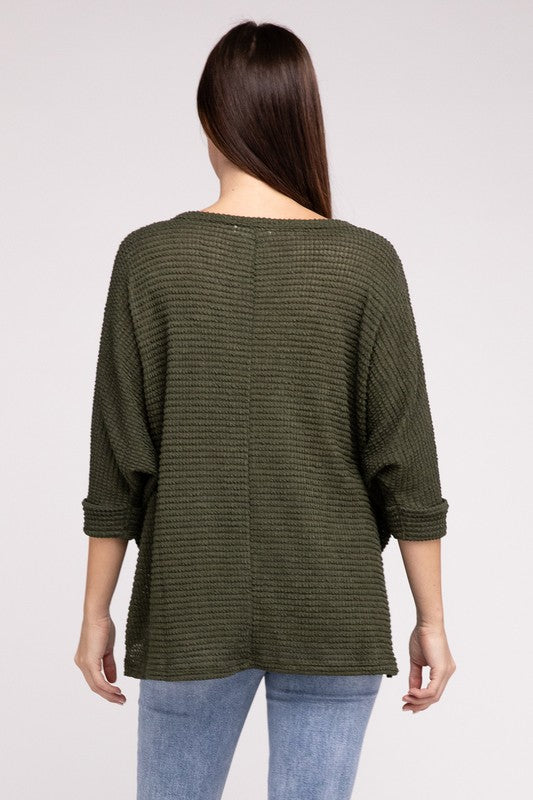 3/4 Length Textured Top