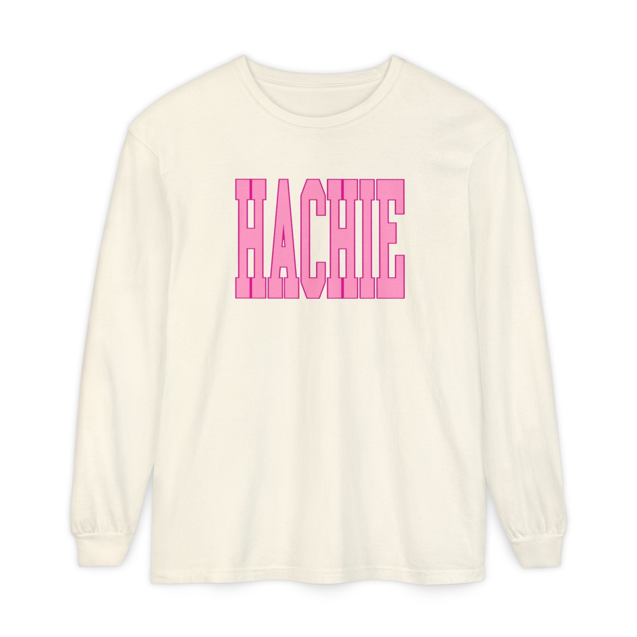Pink Hachie Comfort Colors Long Sleeve Tee