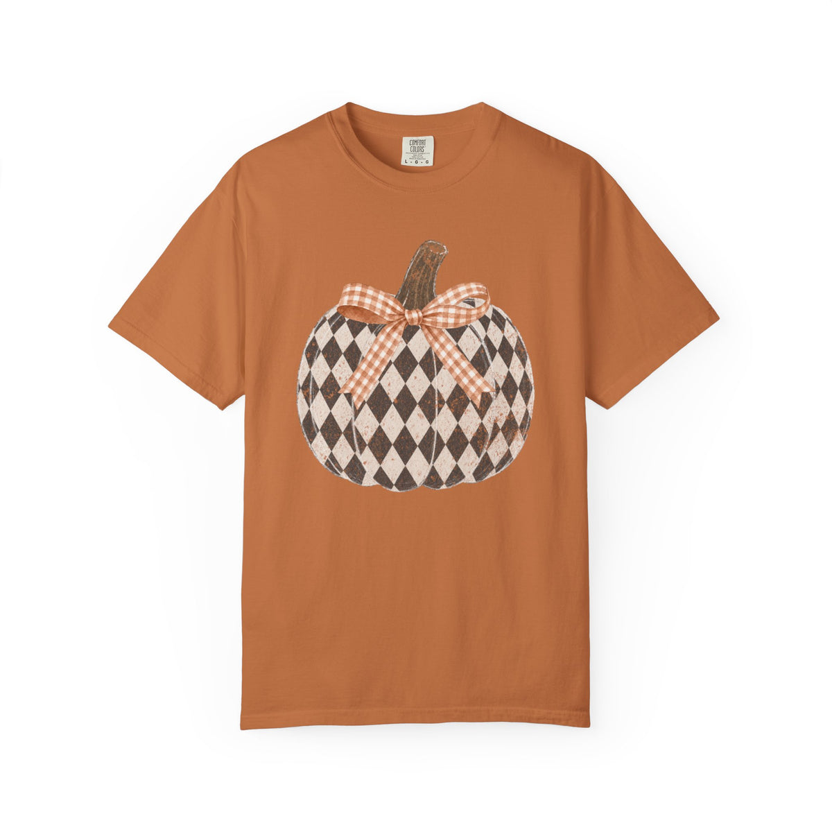 Checkered Pumpkin Comfort Colors T-shirt