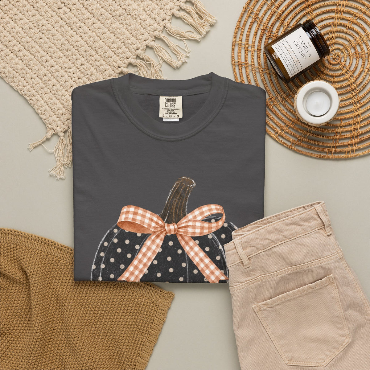 Polkadot Pumpkin Comfort Colors T-shirt