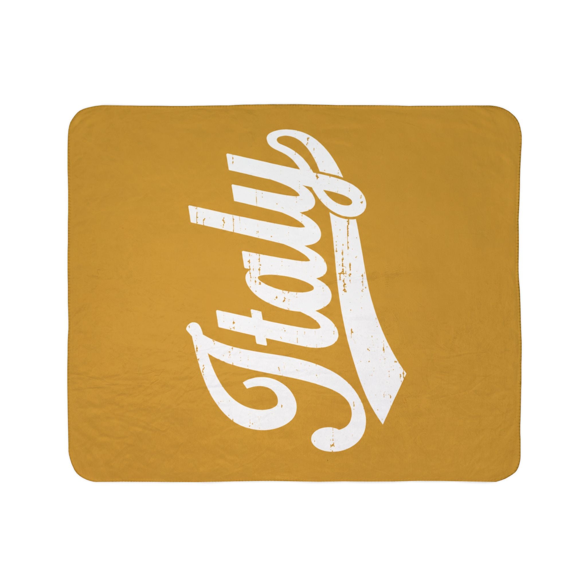 Italy Script Sherpa Blanket