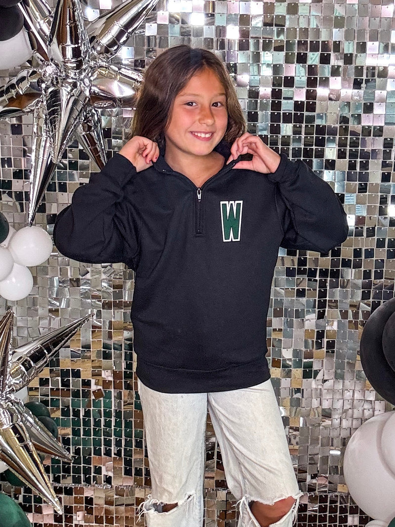 YOUTH Varsity W Quarter Zip Pullover PREORDER