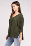 3/4 Length Textured Top