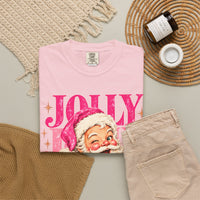 Pink Jolly Santa Comfort Colors T-shirt