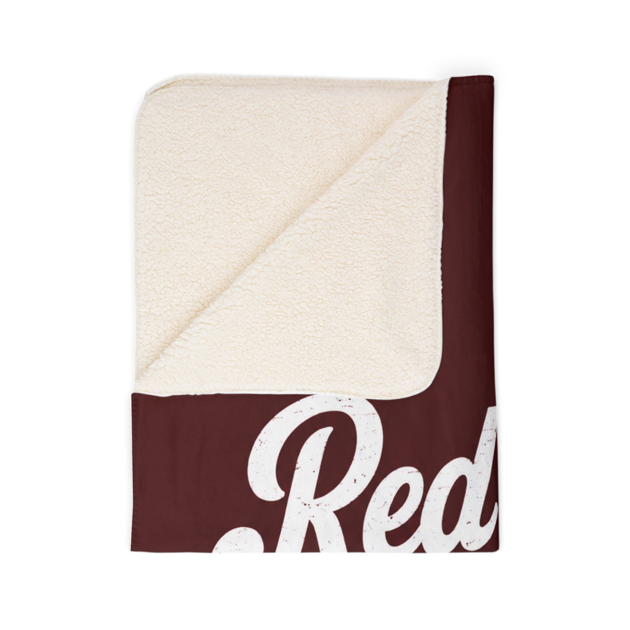 Red Oak Script Sherpa Blanket