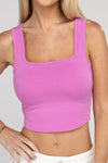 Cotton Square Neck Cropped Cami Top