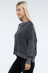 Vintage Washed Side Slit Sweater