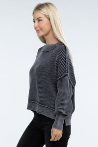 Vintage Washed Side Slit Sweater
