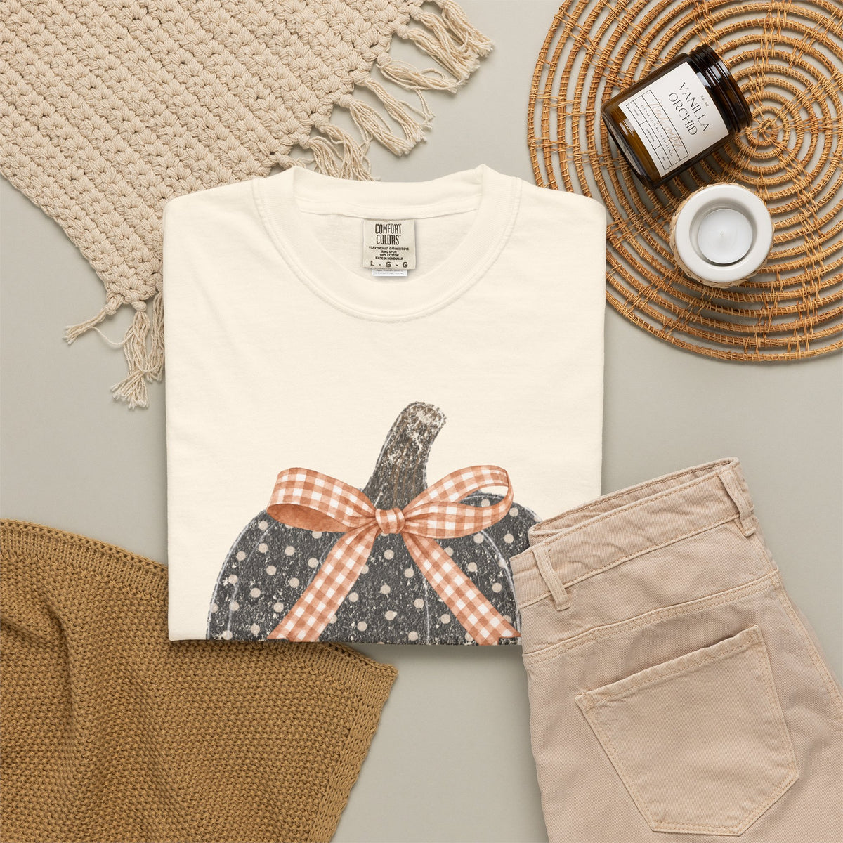 Polkadot Pumpkin Comfort Colors T-shirt