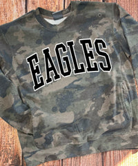 Eagles Camo Pullover with Pockets in Black Lettering PREORDER