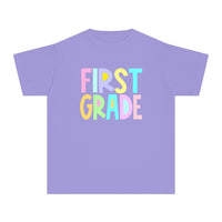 YOUTH FIRST Grade Pastel Font Comfort Colors Tee