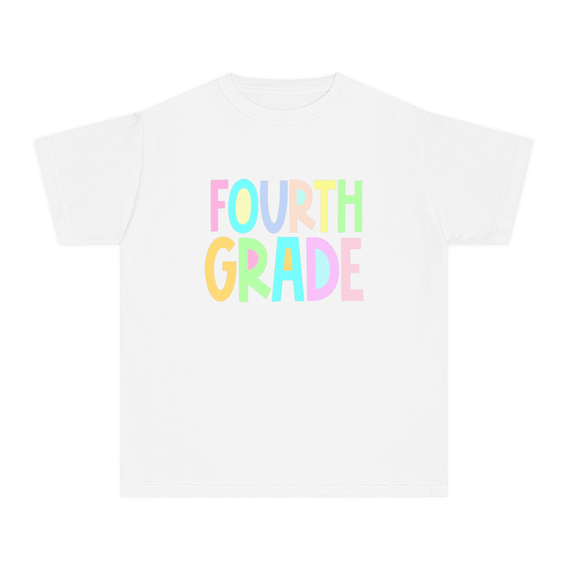 YOUTH FOURTH GRADE Pastel Font Comfort Colors Tee