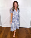 Umgee Paisley Print Puff Sleeve Midi Dress
