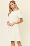 Textured Collared Neck Dress