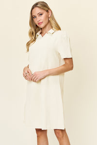 Textured Collared Neck Dress