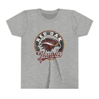 YOUTH Red Oak Hawks Vintage Mascot Bella Canvas T-Shirt