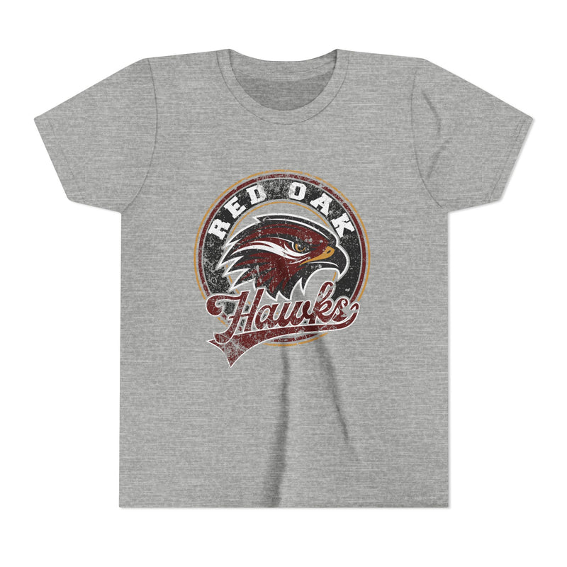 YOUTH Red Oak Hawks Vintage Mascot Bella Canvas T-Shirt