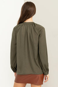 Long Sleeve Ruffle Blouse DEAL