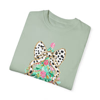 Preppy Christmas Tree with Bow Comfort Colors Tee
