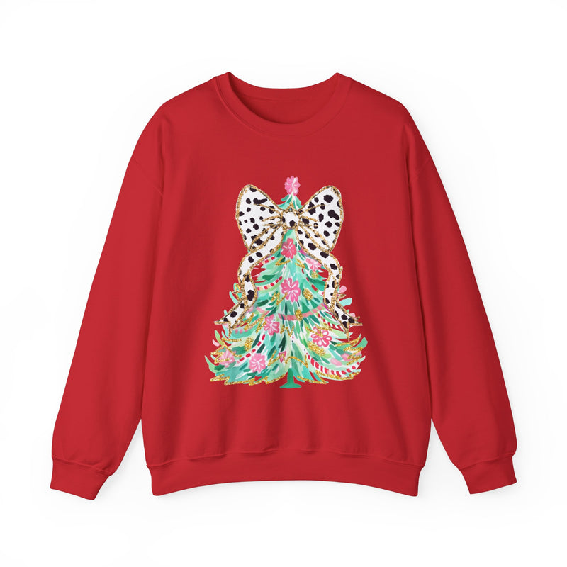 Preppy Christmas Tree with Bow Sweatshirt