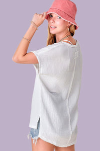 V-Neck Gauze Top