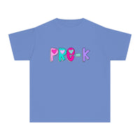 YOUTH Pre-K Heart Font Comfort Colors Tee
