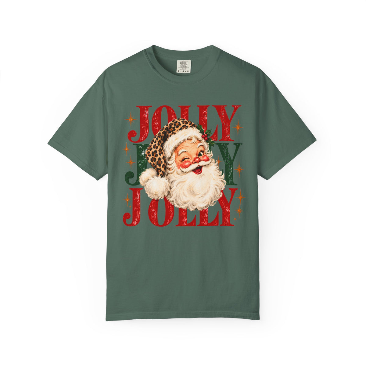 Leopard Jolly Santa Comfort Colors T-shirt
