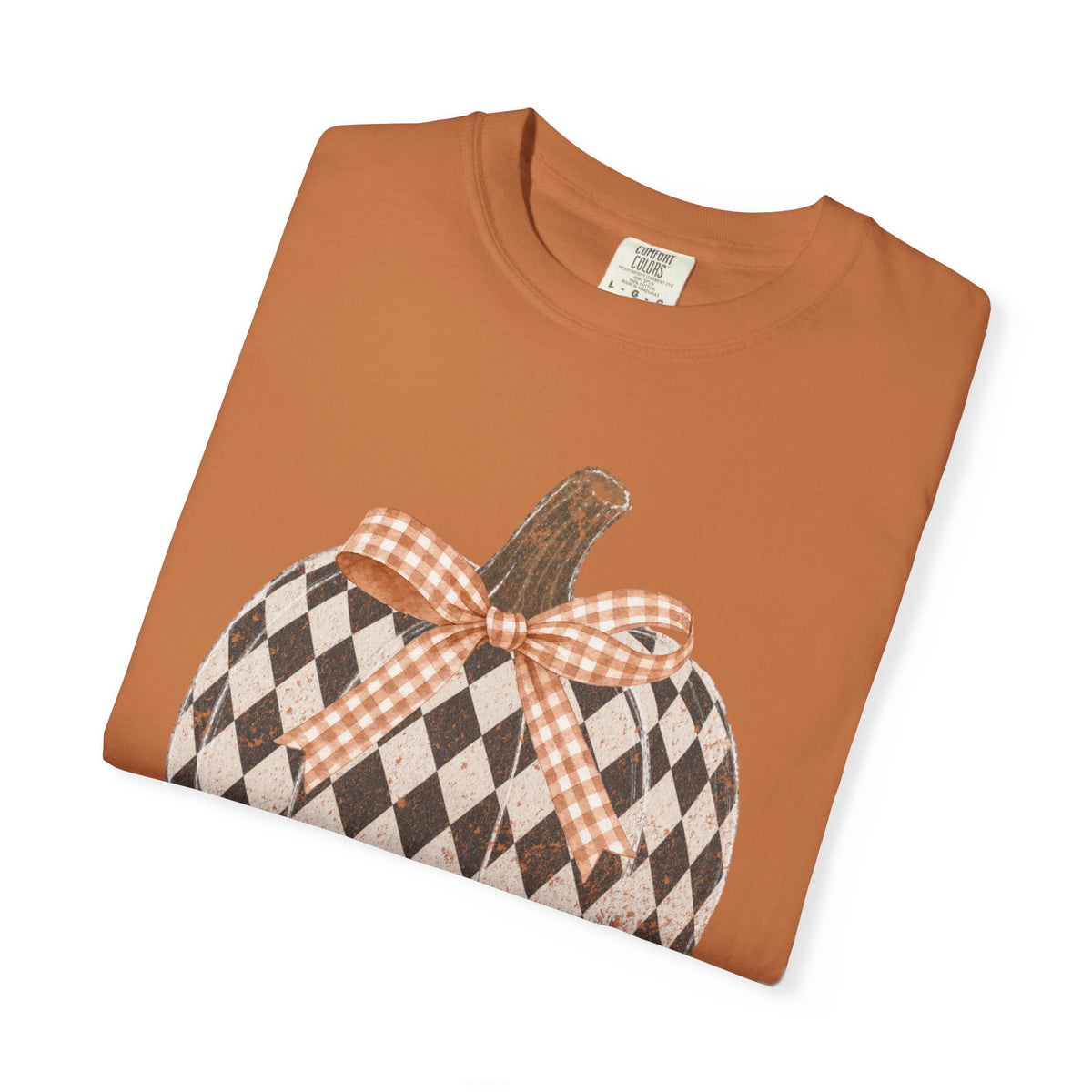 Checkered Pumpkin Comfort Colors T-shirt